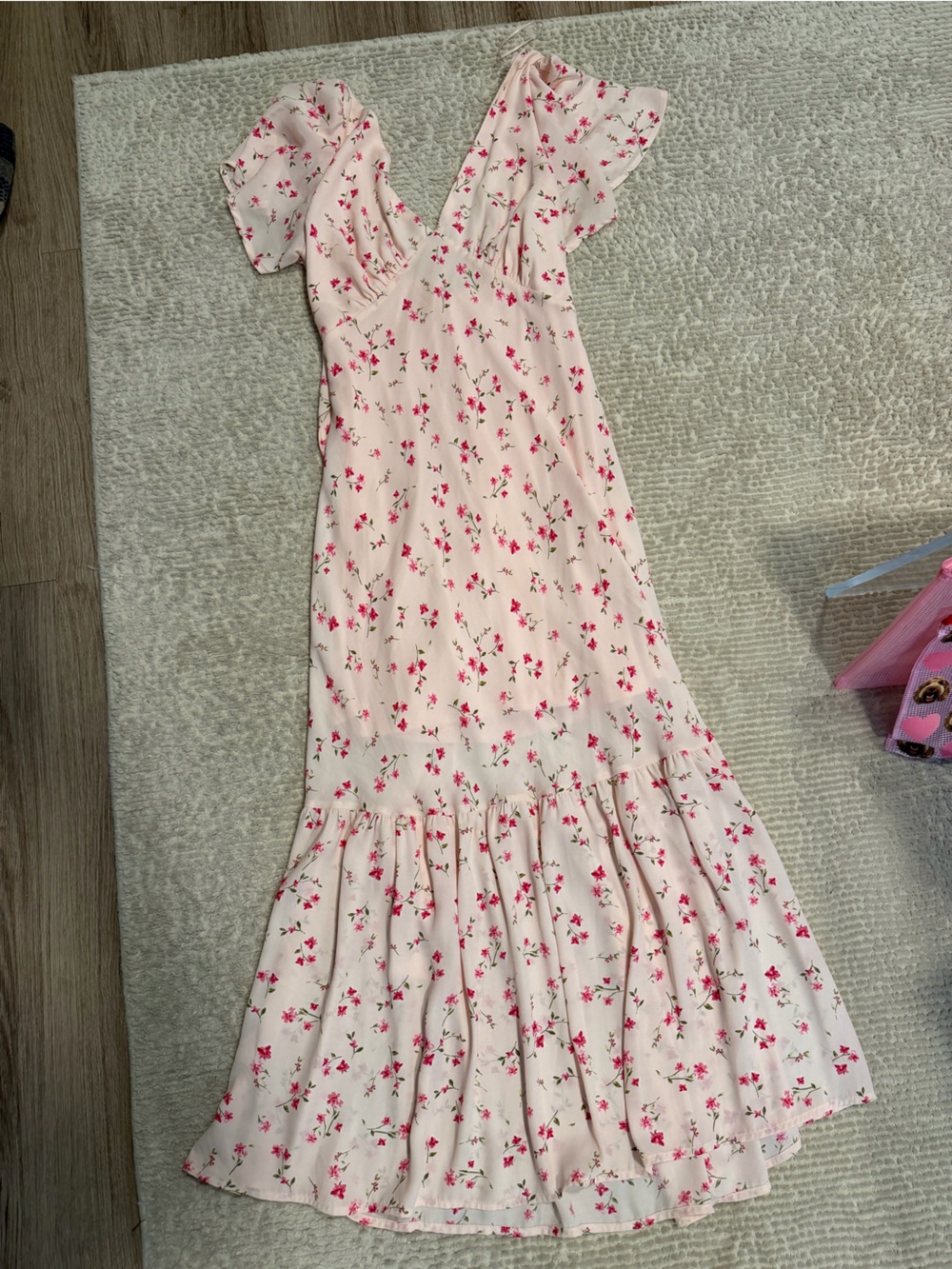 Women Pink Floral maxi dress